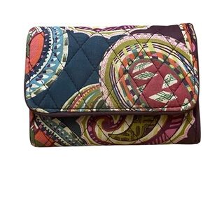 Vera Bradley RFID Womens Paisley Trifold Small Wallet Quilted Cotton